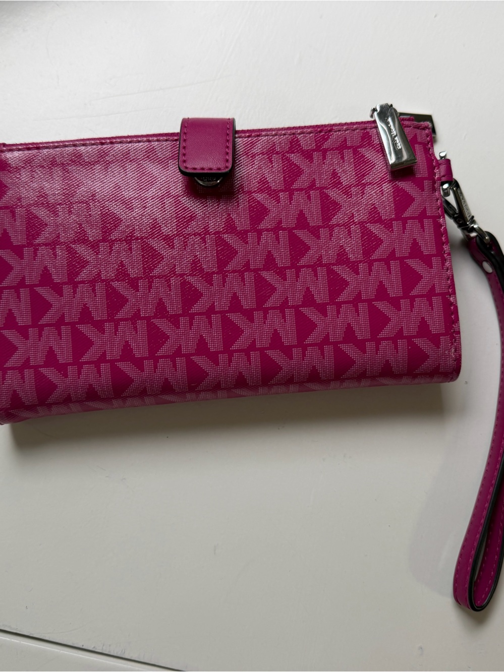 Michael Kors Fuchsia MK Pattern Wristlet - Picture 4 of 9